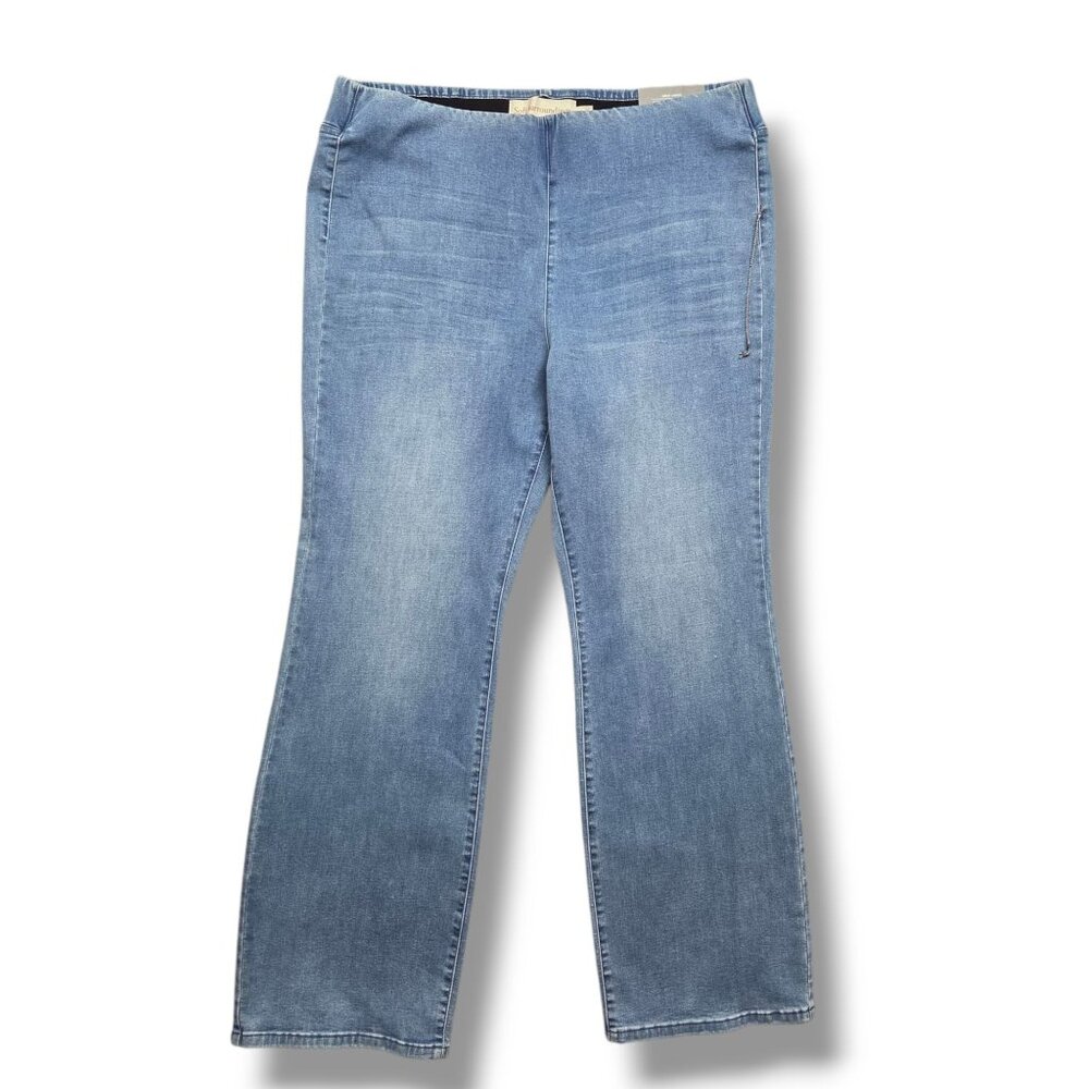 Soft Surroundings Bootcut Jeans Womens XL Pull On Supremely Soft High Rise